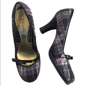 Rampage Jayden 3 Brown Plaid Dress Pump 8.5M